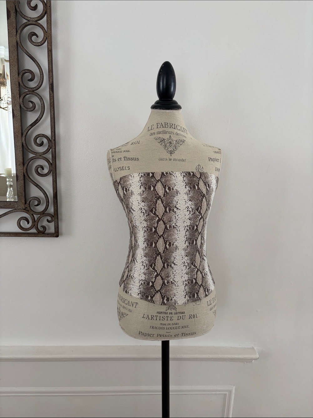 Jasmine Snake Print Strapless Crop Top in Taupe and Brown